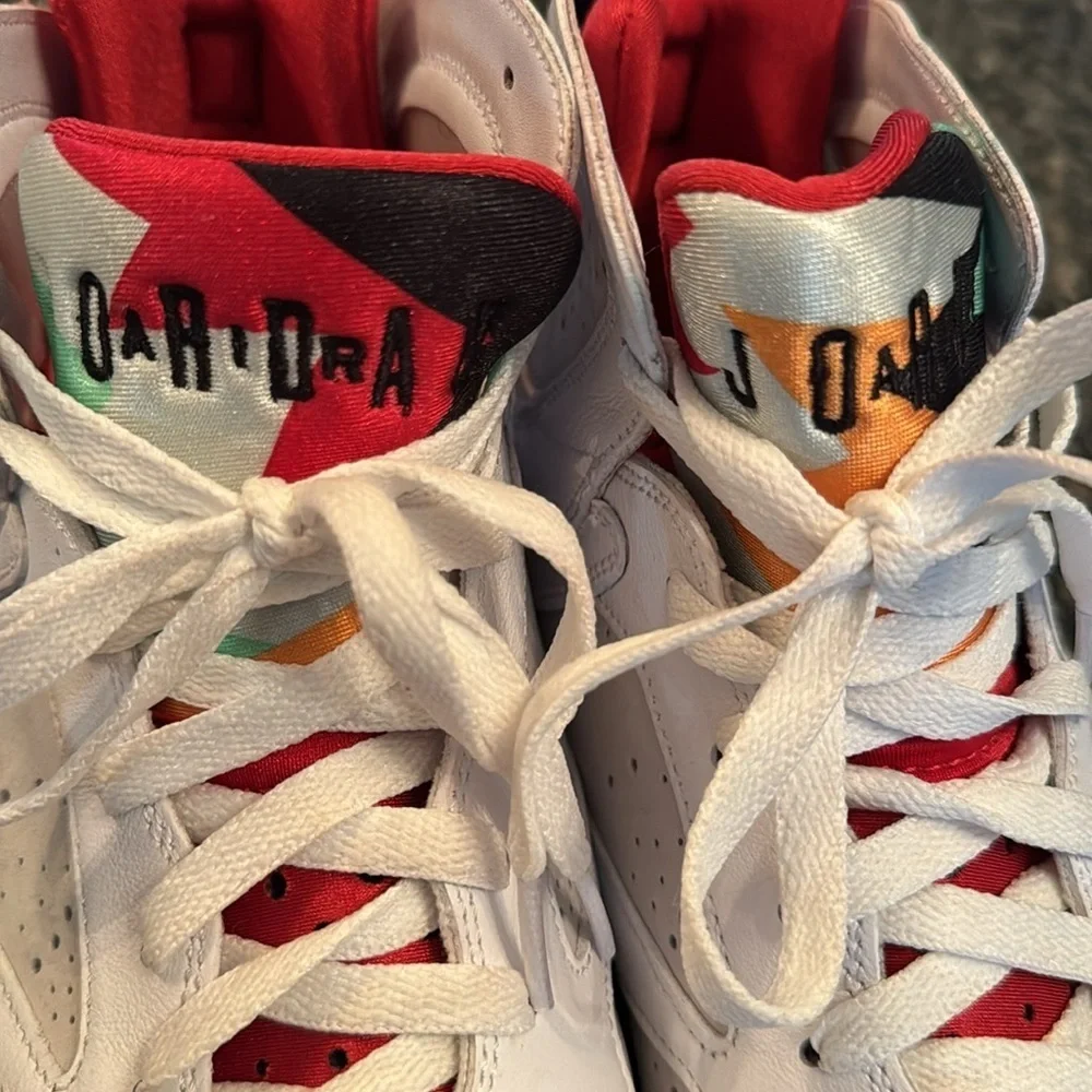 Air Jordan 7 Retro White and Red Sneakers EUC 10.5